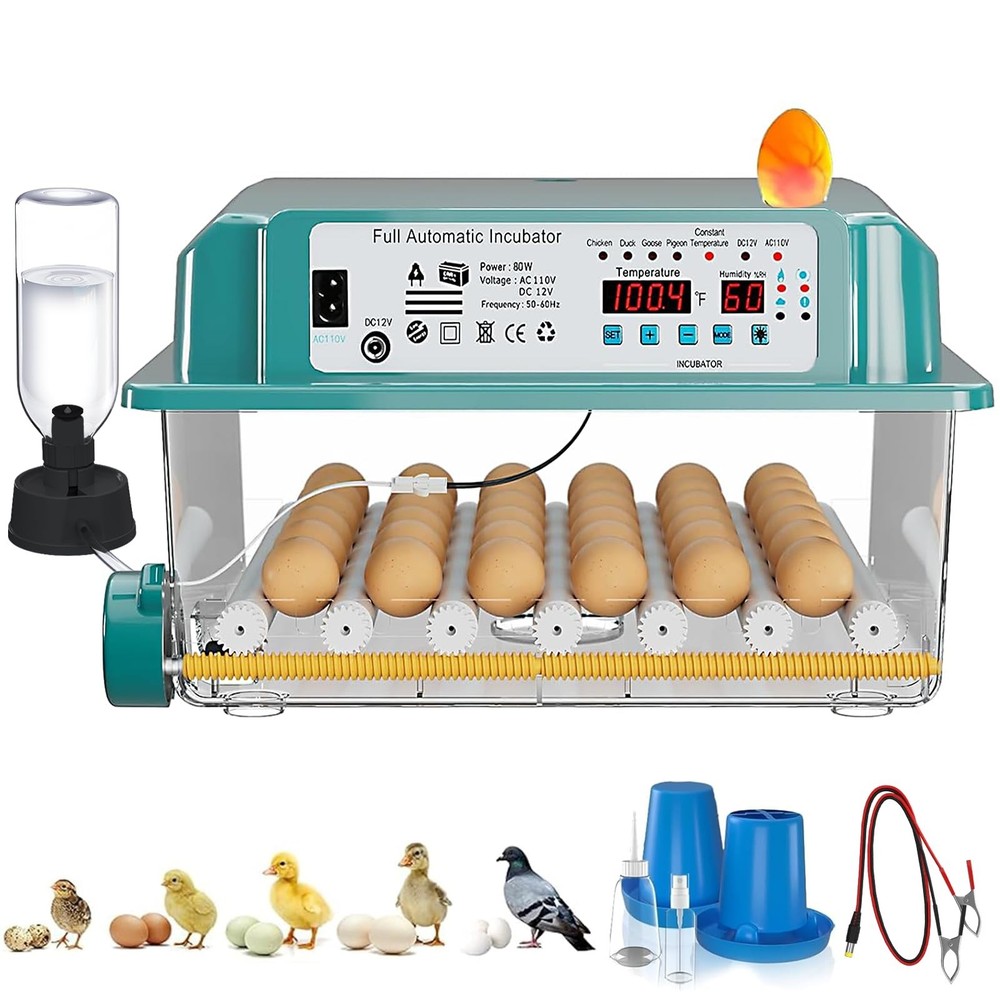 Egg Incubator 36 Eggs Automatic Hatching for Poultry with Humidity Control