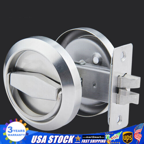 Stainless Steel 304 Round Recessed Door Lock Hidden Cup Pulls Knob Silver