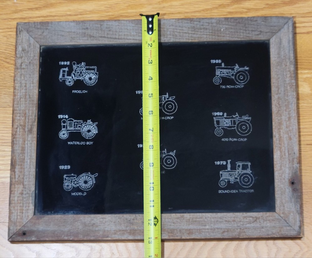 John Deere Historical Tractor Set Framed Etching Art 16" X 13"