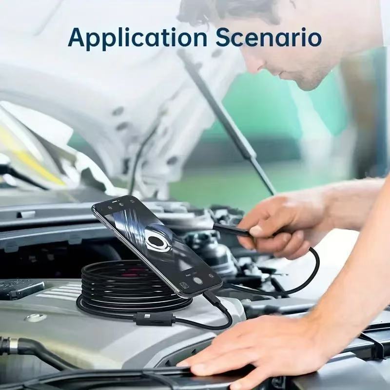 6LED USB Snake Endoscope Borescope Camera for Android Phone Type C HD Inspection