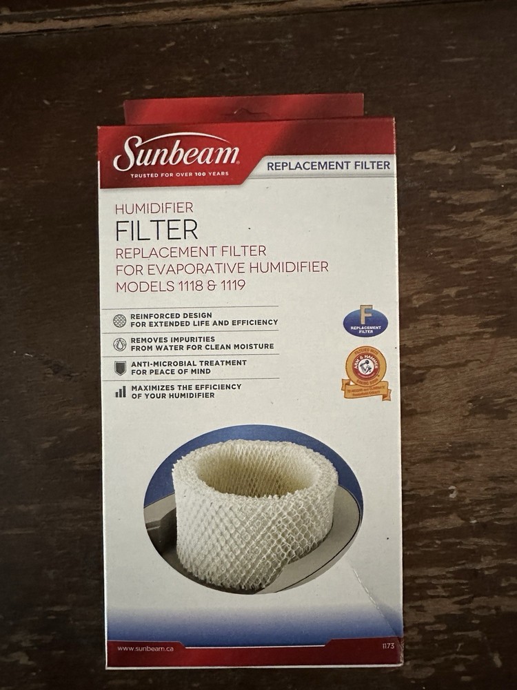 Sunbeam Humidifier Filter White for Models 1118 & 1119, MPN 1173