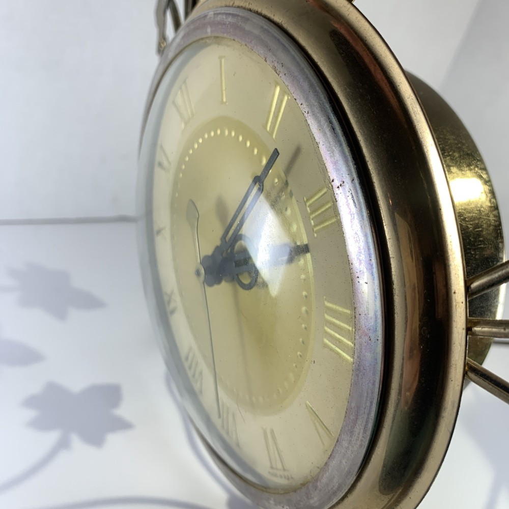 MCM Wall Clock Starburst Maple Leaf Design Brass Large 16” Works Choice