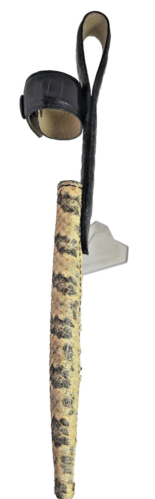 Buck 119 Leather Sheath Right Pull with Authentic Rattlesnake Skin custom made