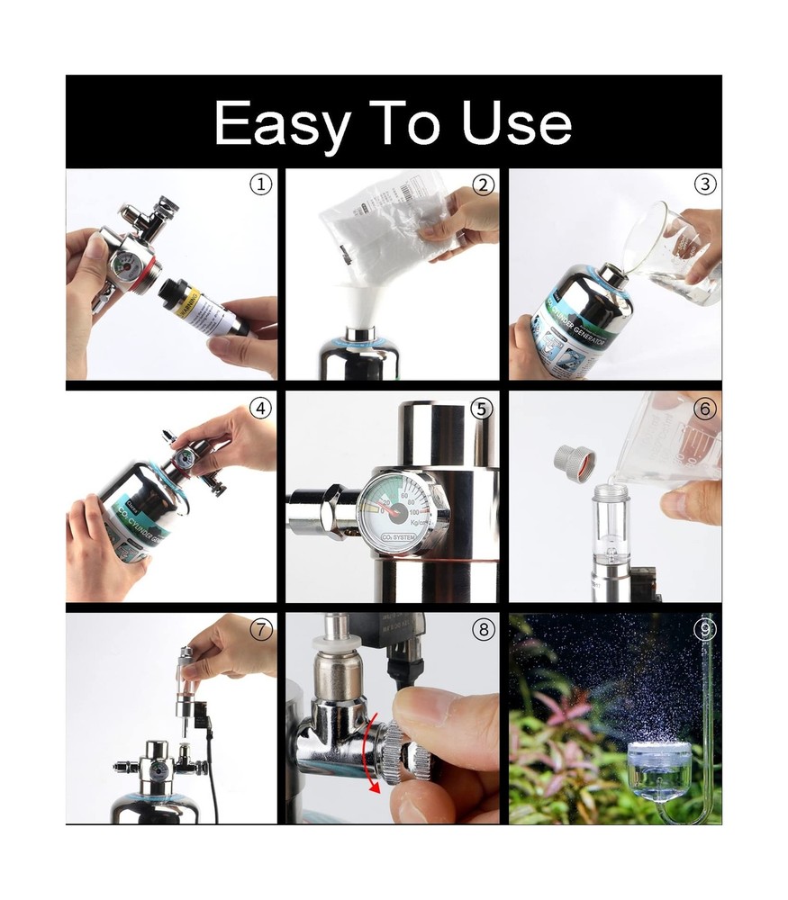 Aquarium CO2 Generator Kit Double Pressurization Enhanced Version Max for 400...