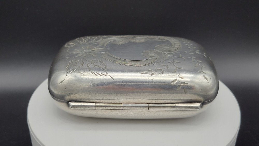 Antique Sterling Silver Engraved Floral Soap Case
