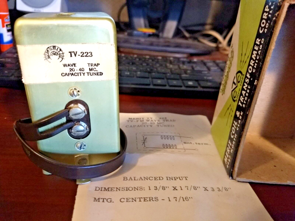 NOS Merit 223 Wave Trap Capacity Tuned 20 - 40 MC