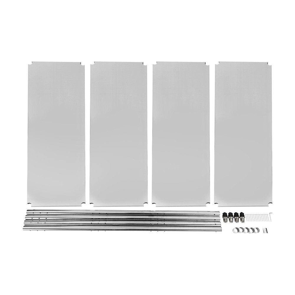 Silver Stainless Steel 4-Tier Adjustable Heavy-Duty Storage Shelf