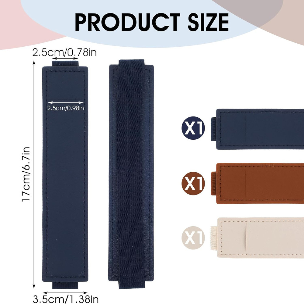 3 Pcs Elastic Notebook Pen Holder PU Leather Adjustable Pen Sleeve Set