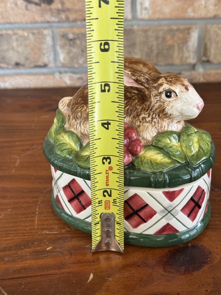Noritake Royal Hunt Rabbit Candy Box Bunny Easter Trinket Dish Ceramic