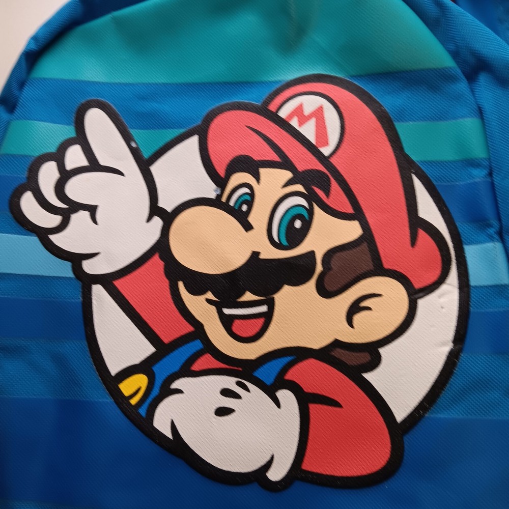 Mario Blue Backpack, kids size, used, good shape