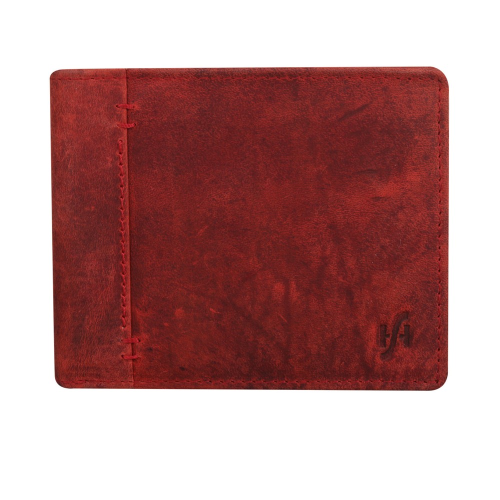 STARHIDE Genuine Distressed Hunter Leather RFID Blocking Coin Pocket Wallet