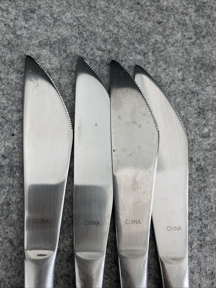 4 Retroneu 18/10 Stainless SILHOUETTE Flatware Modern Solid Knives