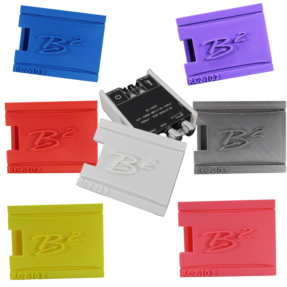 ZK-1002T Bluetooth/AUX Chip Amplifier & B2 Audio 3D-Printed Case for RC2