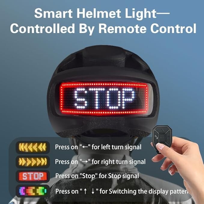 Smart Cycling Helmet with LED Display, APP & Remote Control