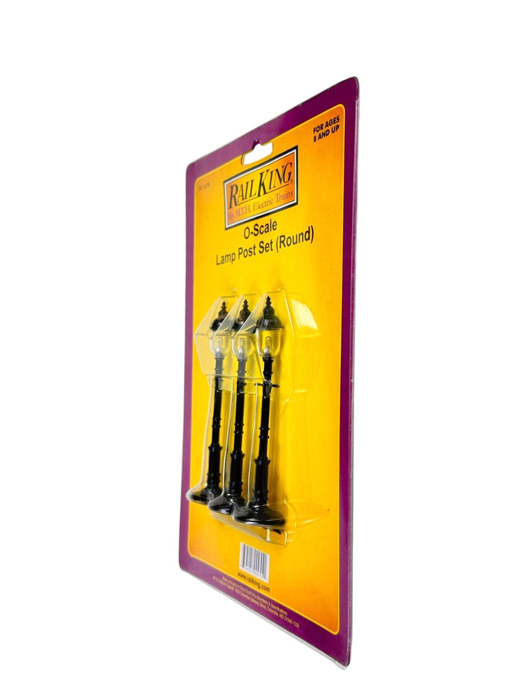 30-1078 MTH O-Scale Black Lamp Post Set Round