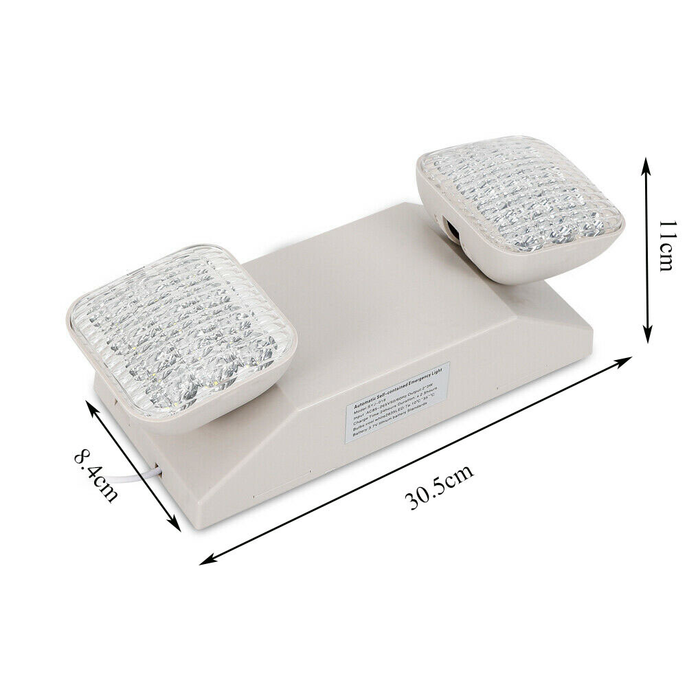 6x LED Emergency Exit Light Double Head Lamps Lighting Lamp Home Office Market