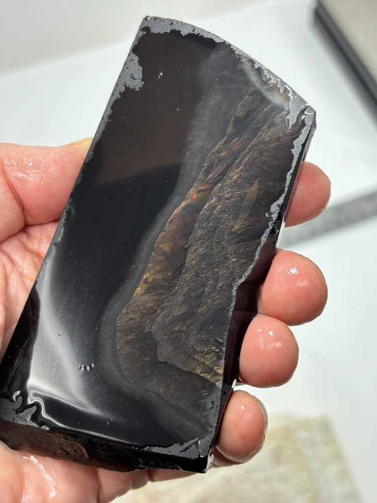 Fire Obsidian Slab Lapidary Cabbing Knapping Combo ship avail