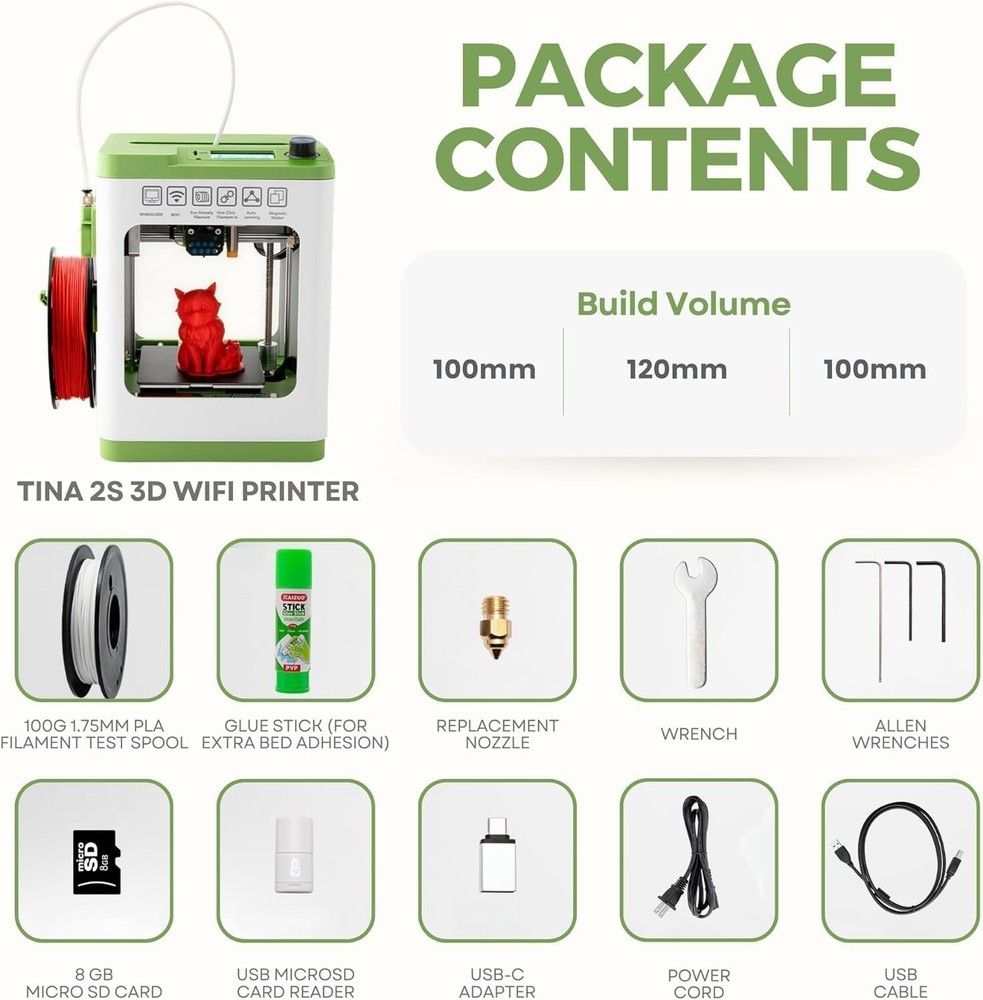 Mini 3D Printer for Kids Beginners Complete Kit Auto Leveling WiFi Compatible