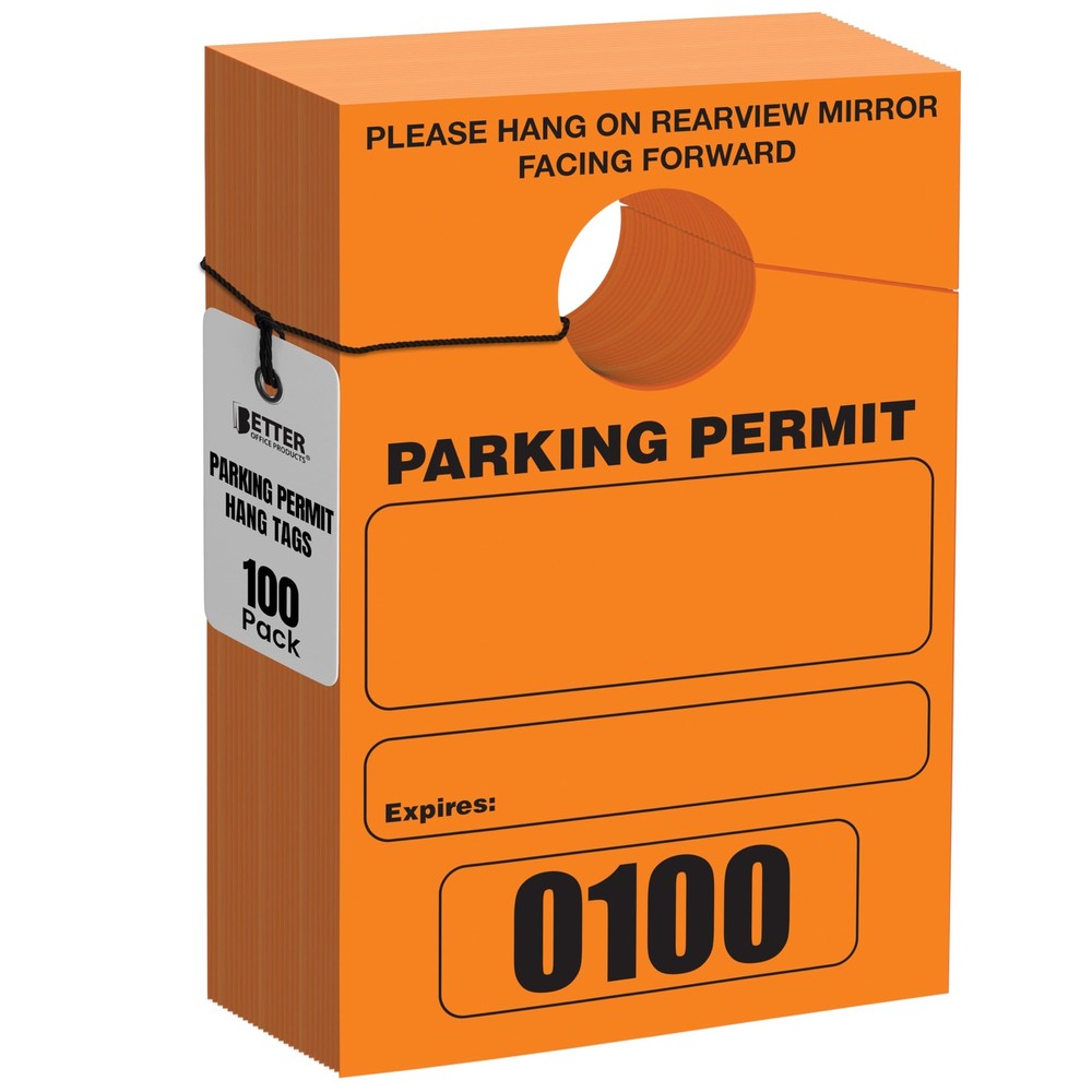 Parking Permit Hang Tags, 100 Pack, Temporary Parking Passes, Bulk Pack, Cust...