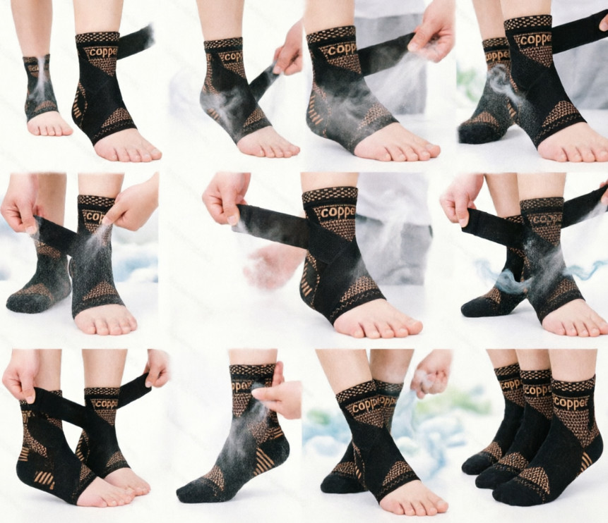 4 Pack ankle support brace Copper Infused Ankle Support Compression Brace