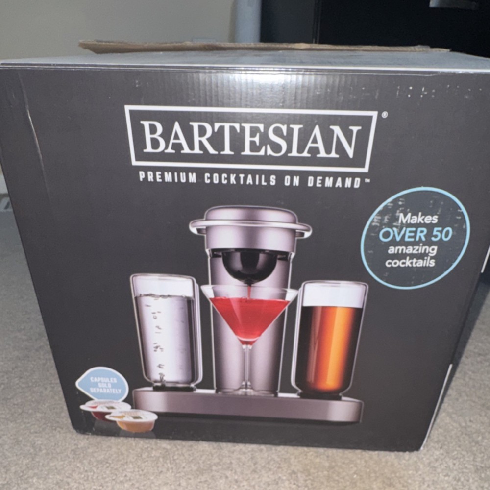 Bartesian Premium Electric Cocktail Maker Silver Plastic Glass