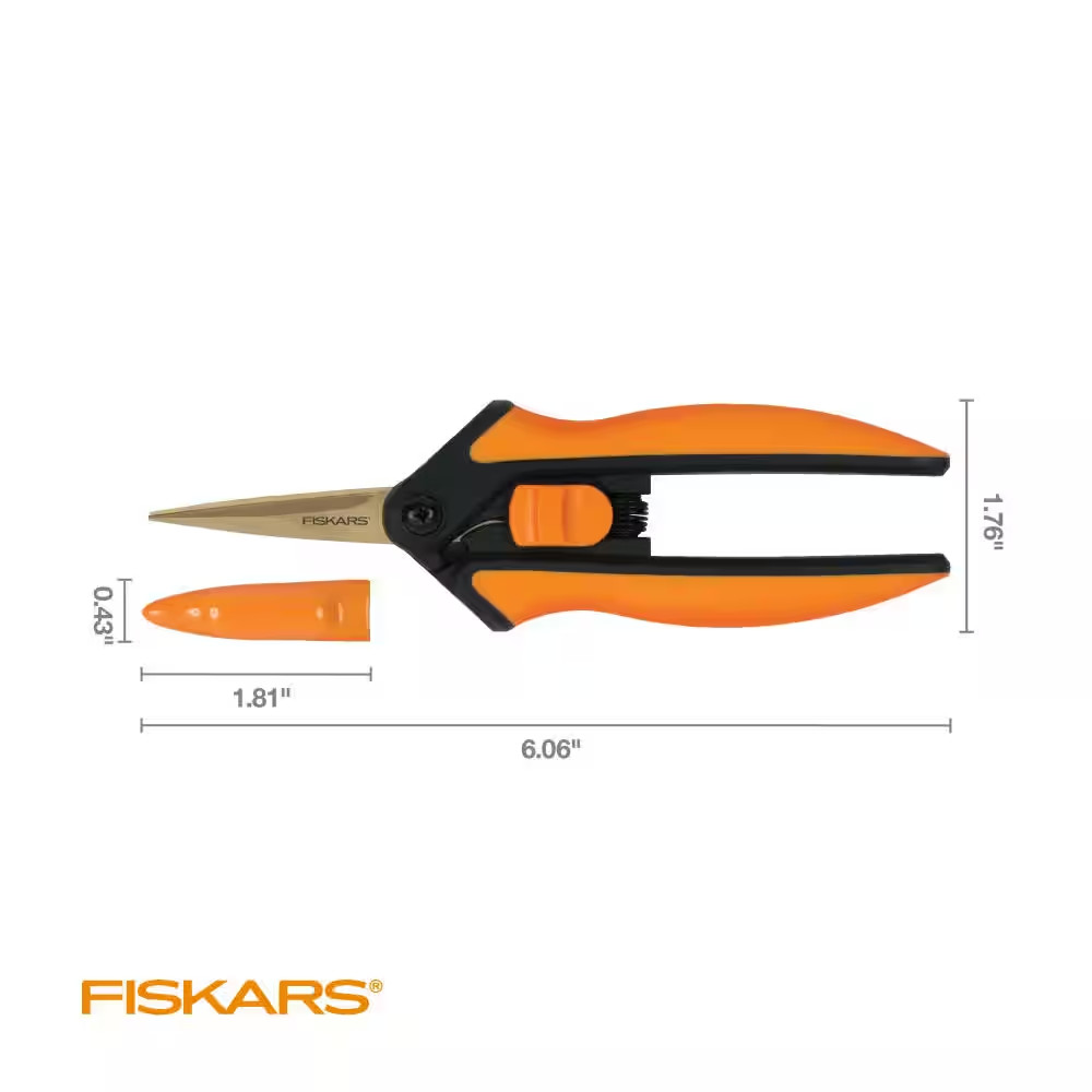 6 In. Titanium Micro-Tip Pruning Shears with Softgrip Handles (2-Pack)