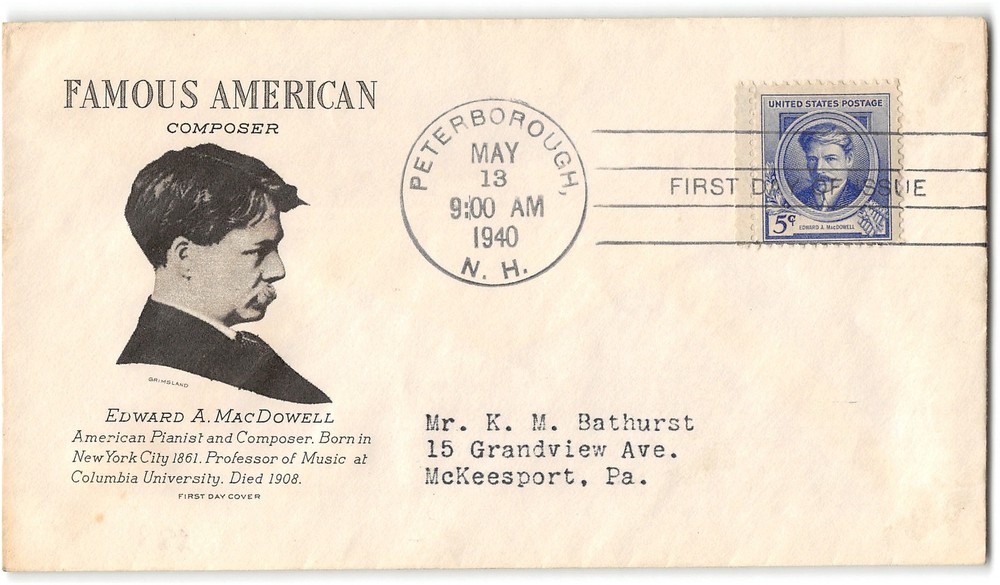 US #882 FDC, 1940, Grimsland
