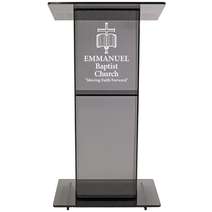 Kingdom KL1MSGP Personalized Madison Acrylic Lectern - Classic Curve Design