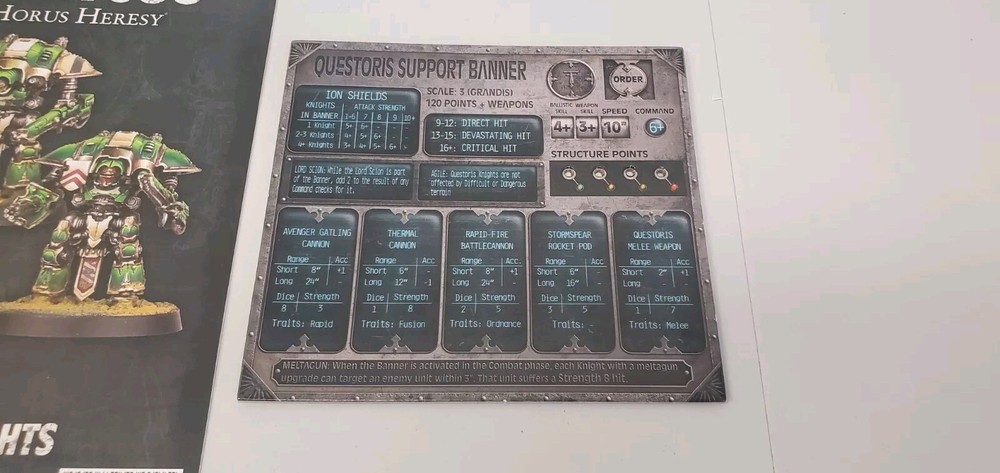 Adeptus Titanicus Questoris Support Banner Command Terminals & Knights Booklet