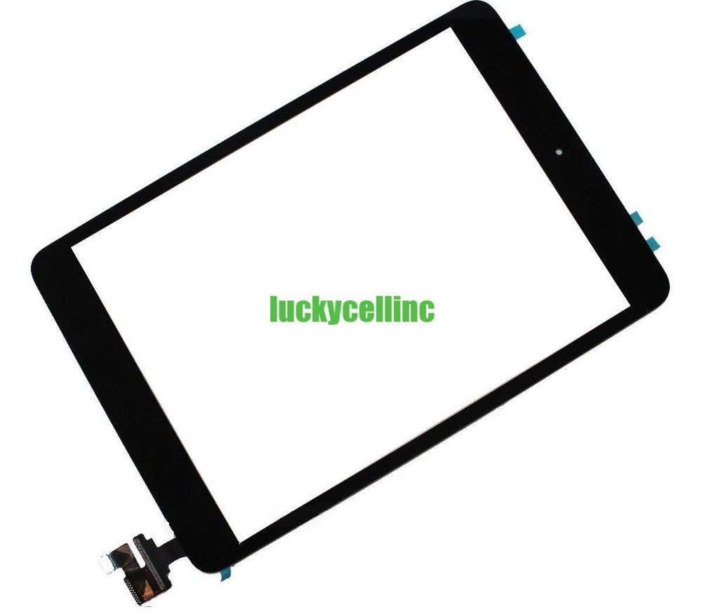 For iPad Mini 1/2 Touch Screen Digitizer + IC Connector Home Button + Tool Black