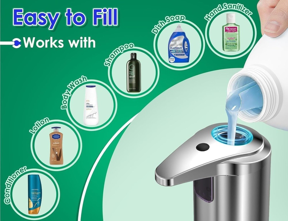 280ML Touchless Soap Dispenser Kitchen Automatic Hand Liquid Pump Lotion Bottle