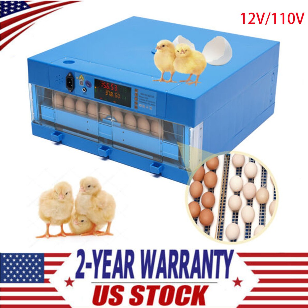 Digital Fully Automatic 48 Egg Incubator Egg Hatching Machine Chicken 12V/110V