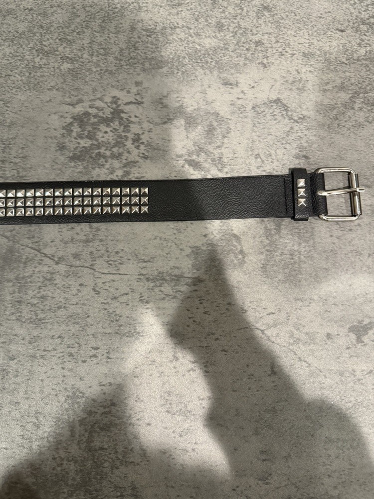 Black Pyramid studded leather belt Y2K alternative Emo Goth