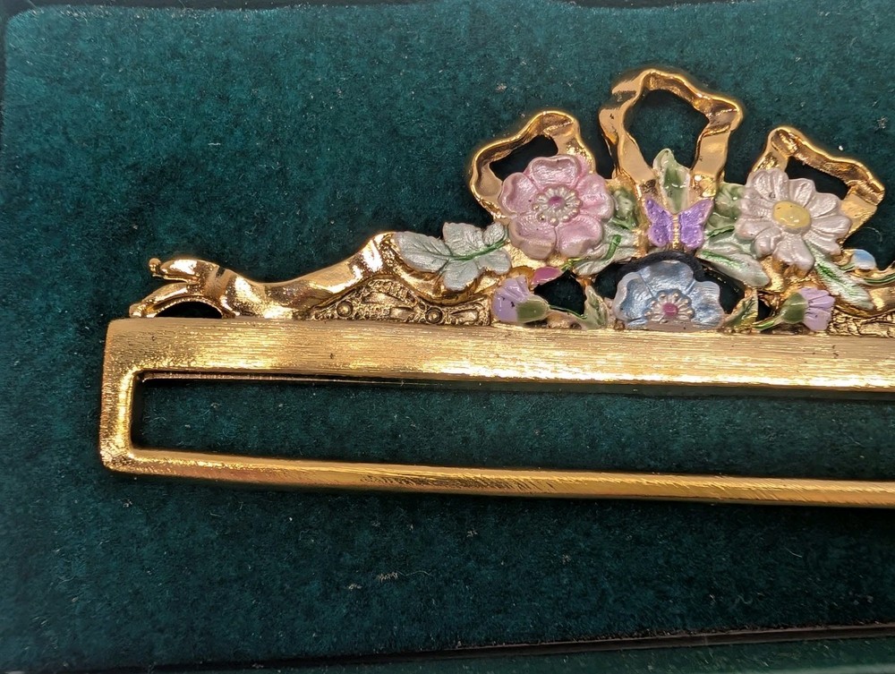 Rare Just Nan PullWare BellPull Hardware Floral Ribbon New in the Box
