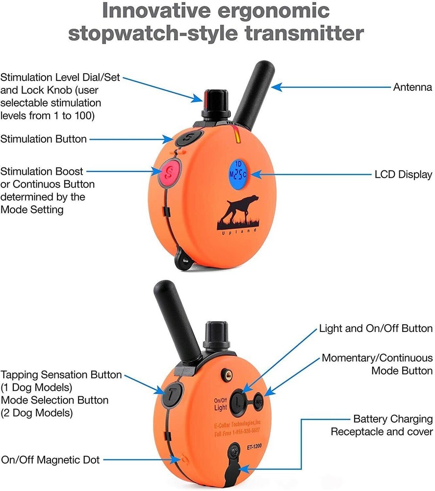 E-Collar Technologies ET-300 Replacement TRANSMITTER ONLY- ORANGE
