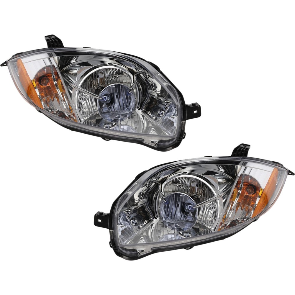 Halogen Headlight Assembly Left and Right Set For 2007-2012 Mitsubishi Eclipse