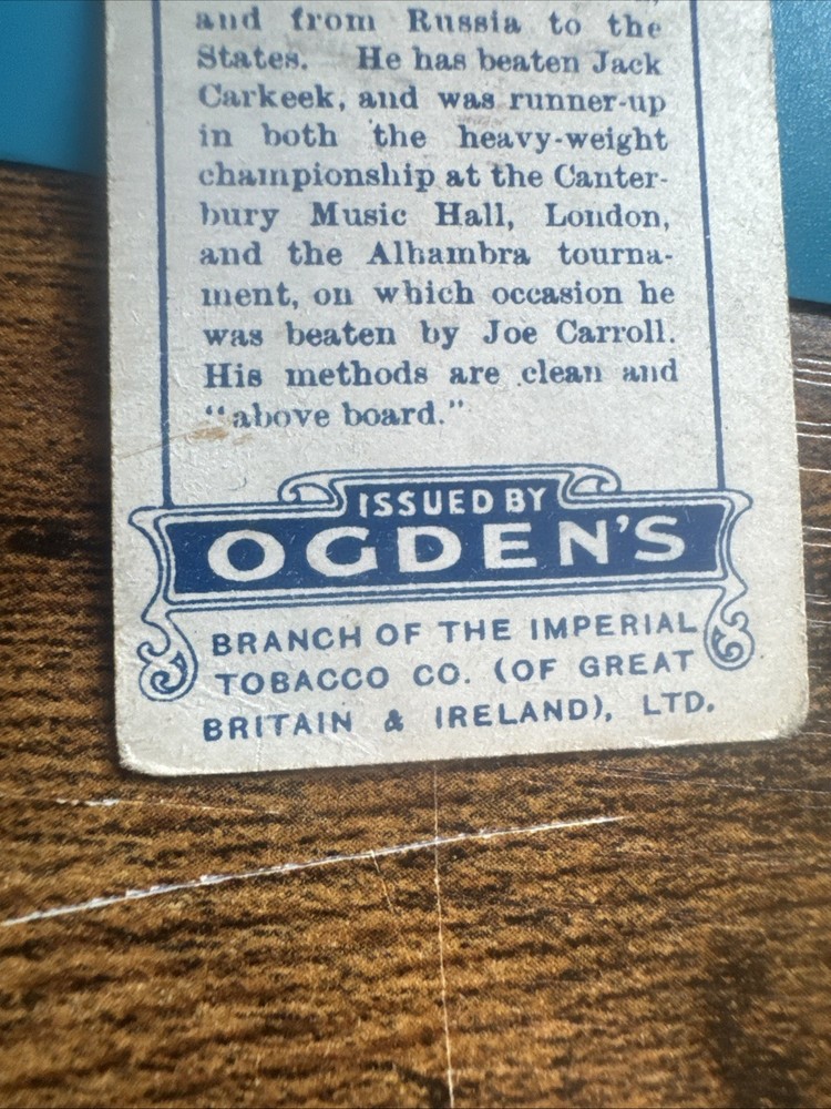 1908 Ogden's Pugilists & Wrestlers - Peter Gotz #40