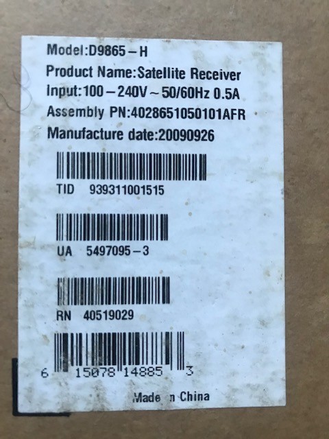 Cisco D9865-H AFN decoder satellite receiver New with cables & remote control
