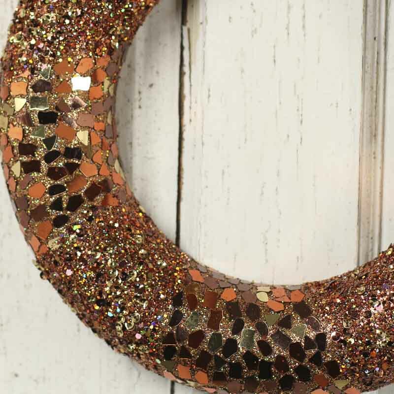 Factory Direct Craft Glitzy Metallic Copper Wreath