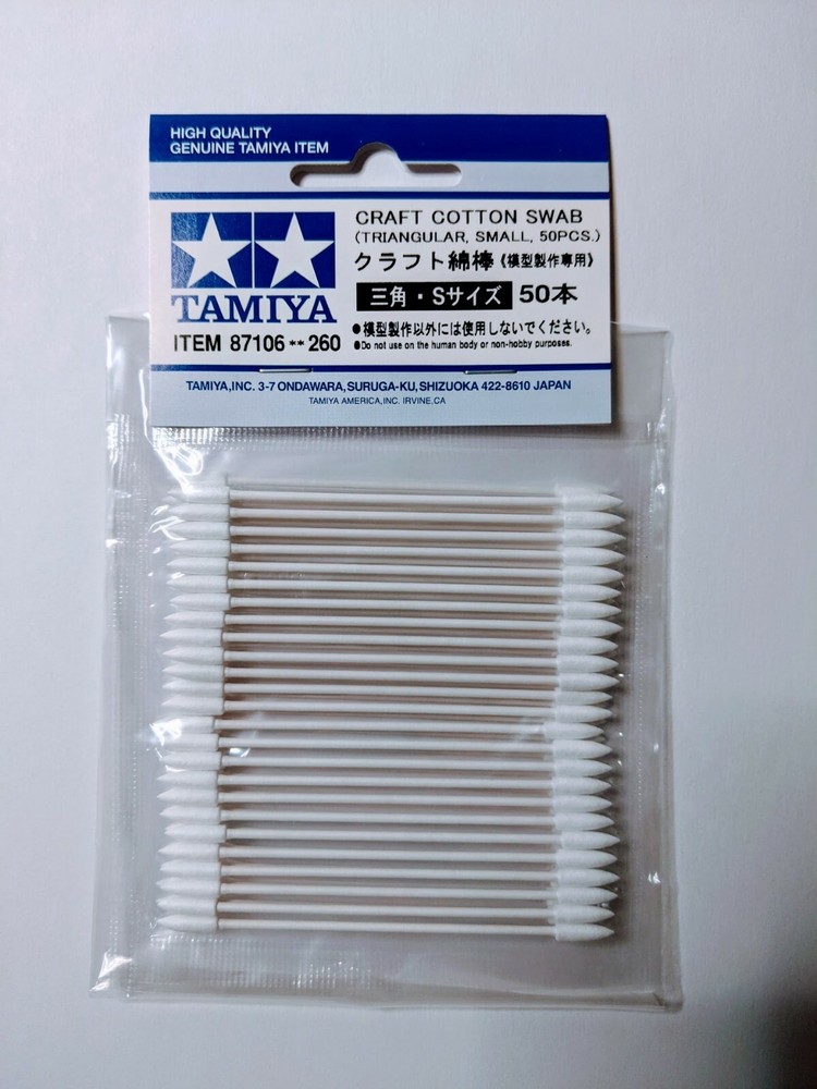 Tamiya Craft Cotton Swab (Triangular, Small, 50pcs.) 87106