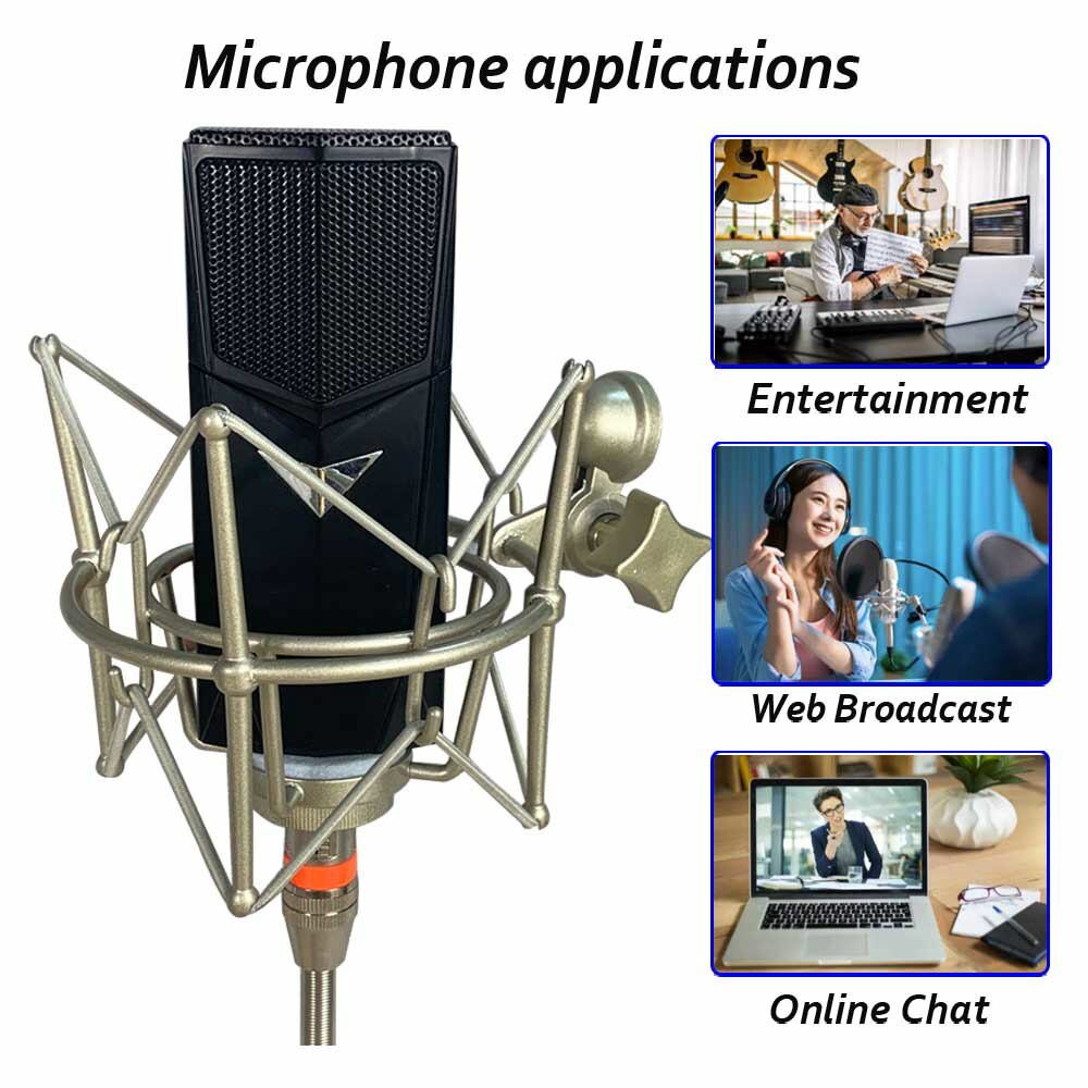 Studio Microphone Condenser Kit Complete For Live Recording Broadcast Microphone