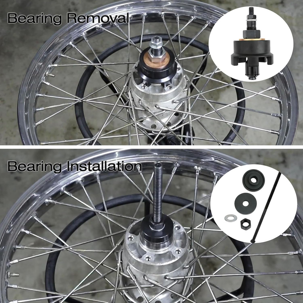 Wheel Bearing Puller Removal Motorcycle Tool Kit for Harley Davidson, Wheel Bear
