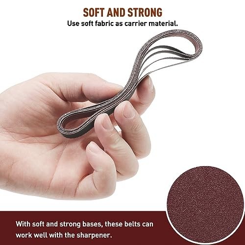 45 Pcs 1/2" x 12" Sharpening Belt Kit - Assorted Grits for Knife & Tool Sharpene