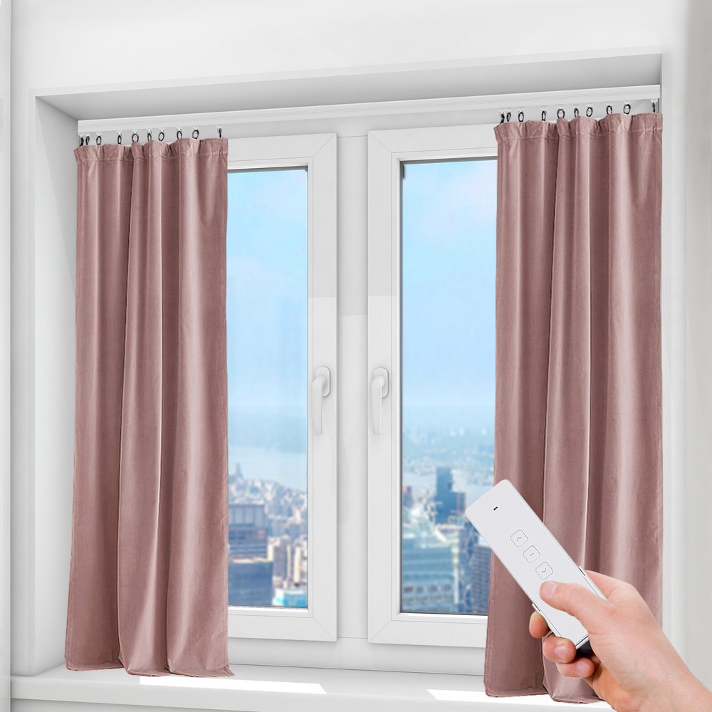 Smart Motorized Curtain Track with Remote Control, Voice Control Compatible