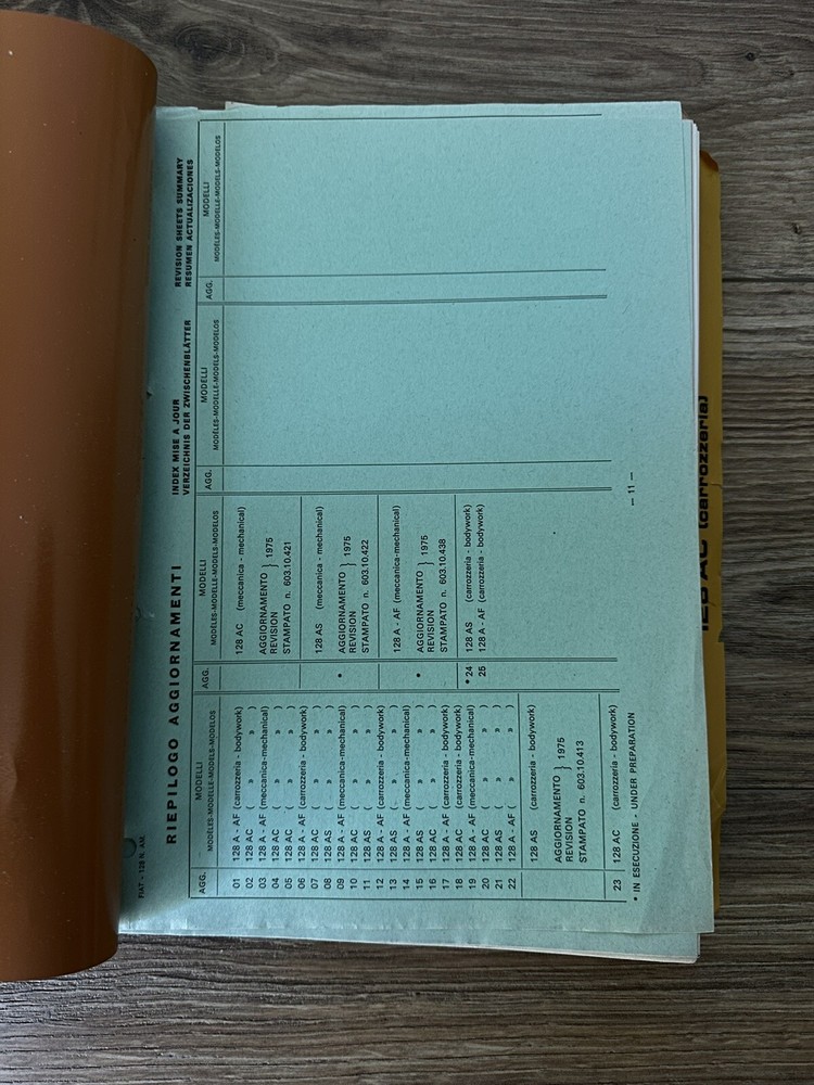 Fiat 128 S Catalog Spare Parts