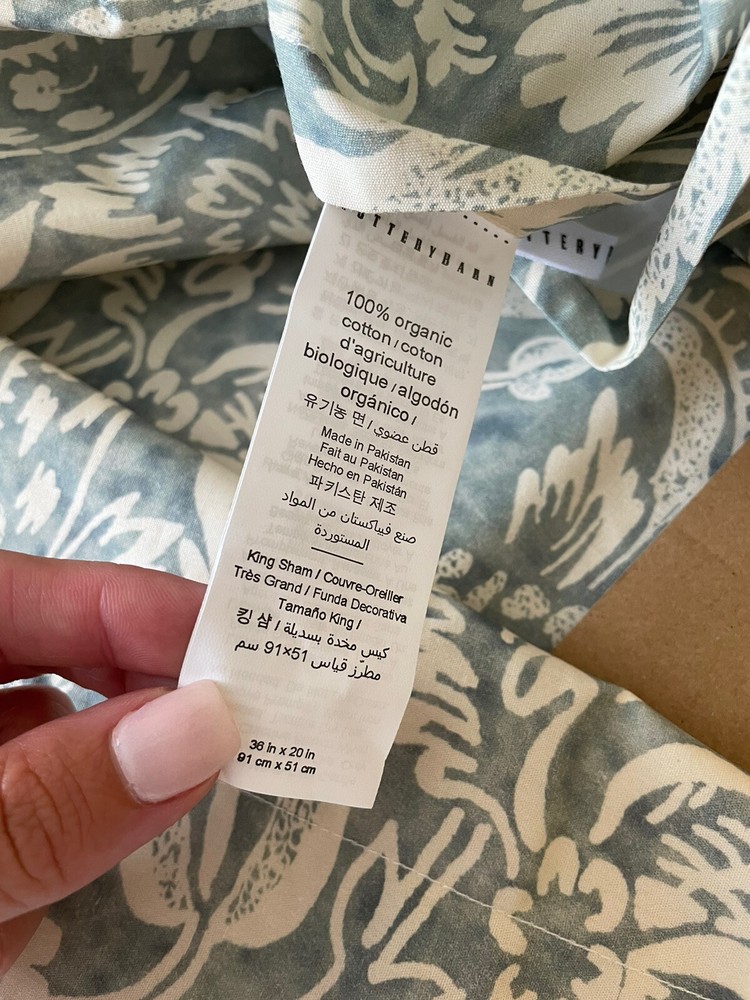 Pottery Barn Alesandra Scroll King Sham Blue NWOT