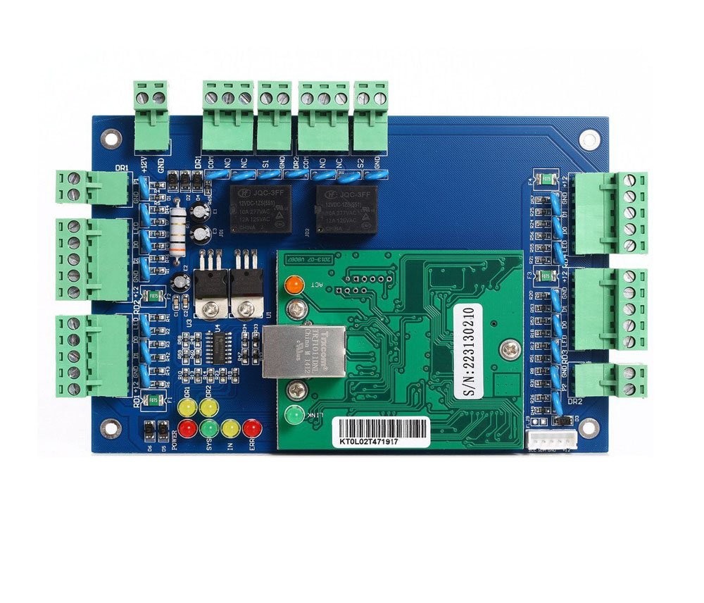 2 Door IP Based Wiegand 26/34 Bit Network Access Control Board Controller