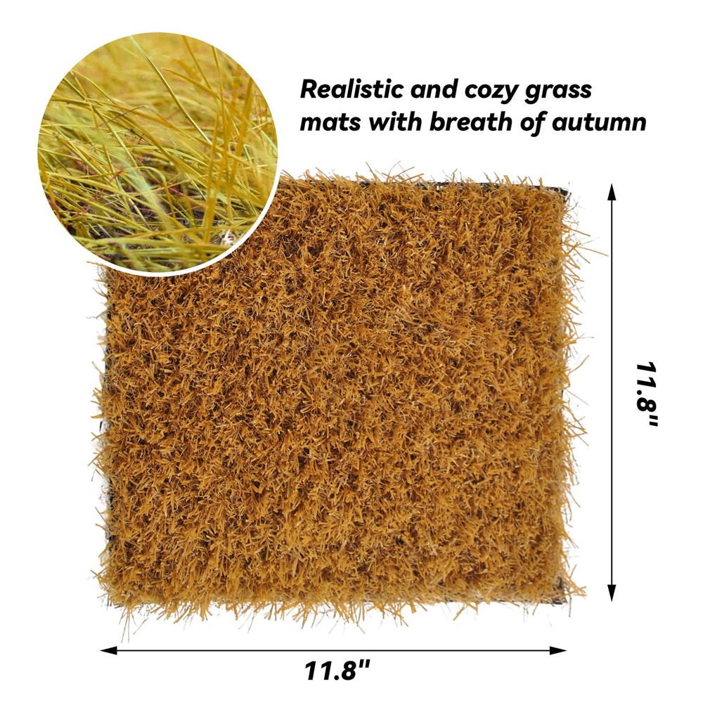 6 Pack Chicken Nesting Box Pads,Washable Artificial Grass Rug Chickens Beddin...