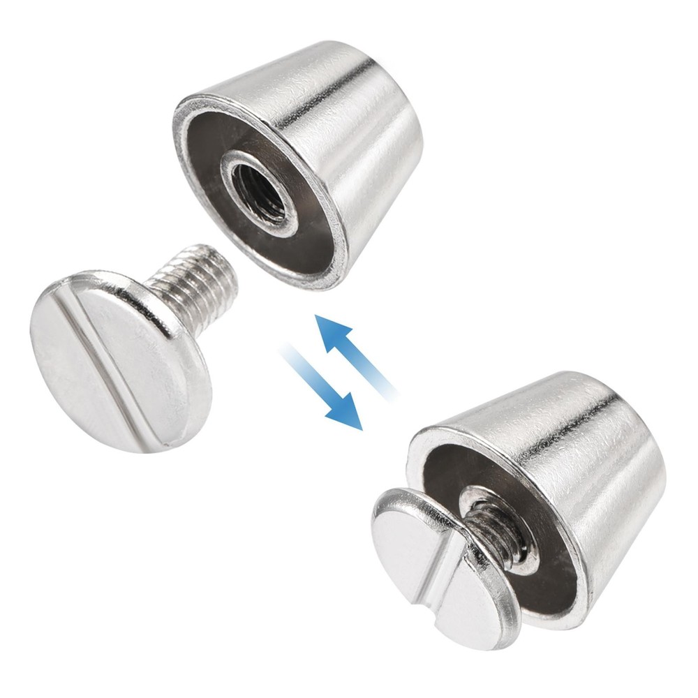 10x7mm Rivet Studs Screw Back Flat Cable Feet Stud Silver Tip 8pcs