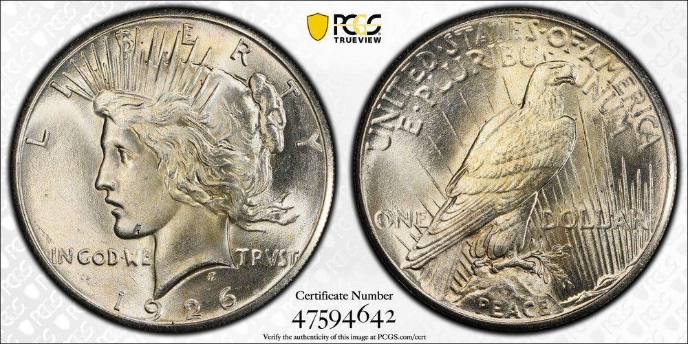 1926 Peace Silver Dollar PCGS MS64